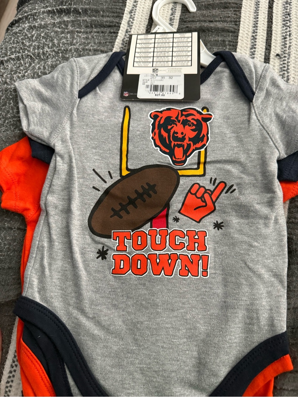 NFL Chicago Bears Orange and Navy 3-Piece Infant Set